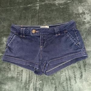 American Eagle Outfitters Shortie Shorts Womens 4 Blue Low Rise Y2K Micro Mini